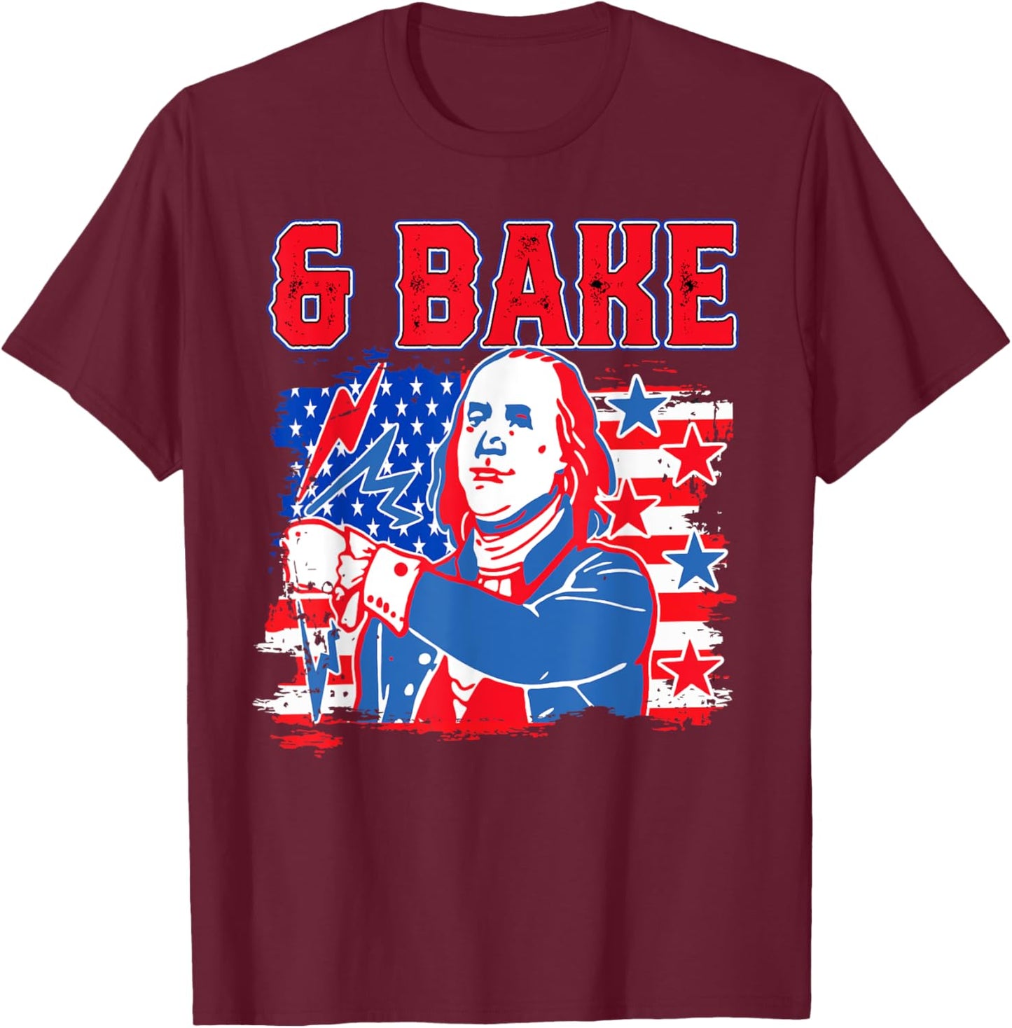 Shake & Bake 4th Of July George Washington Benjamin Franklin T-Shirt - T-Shirt | Maroon