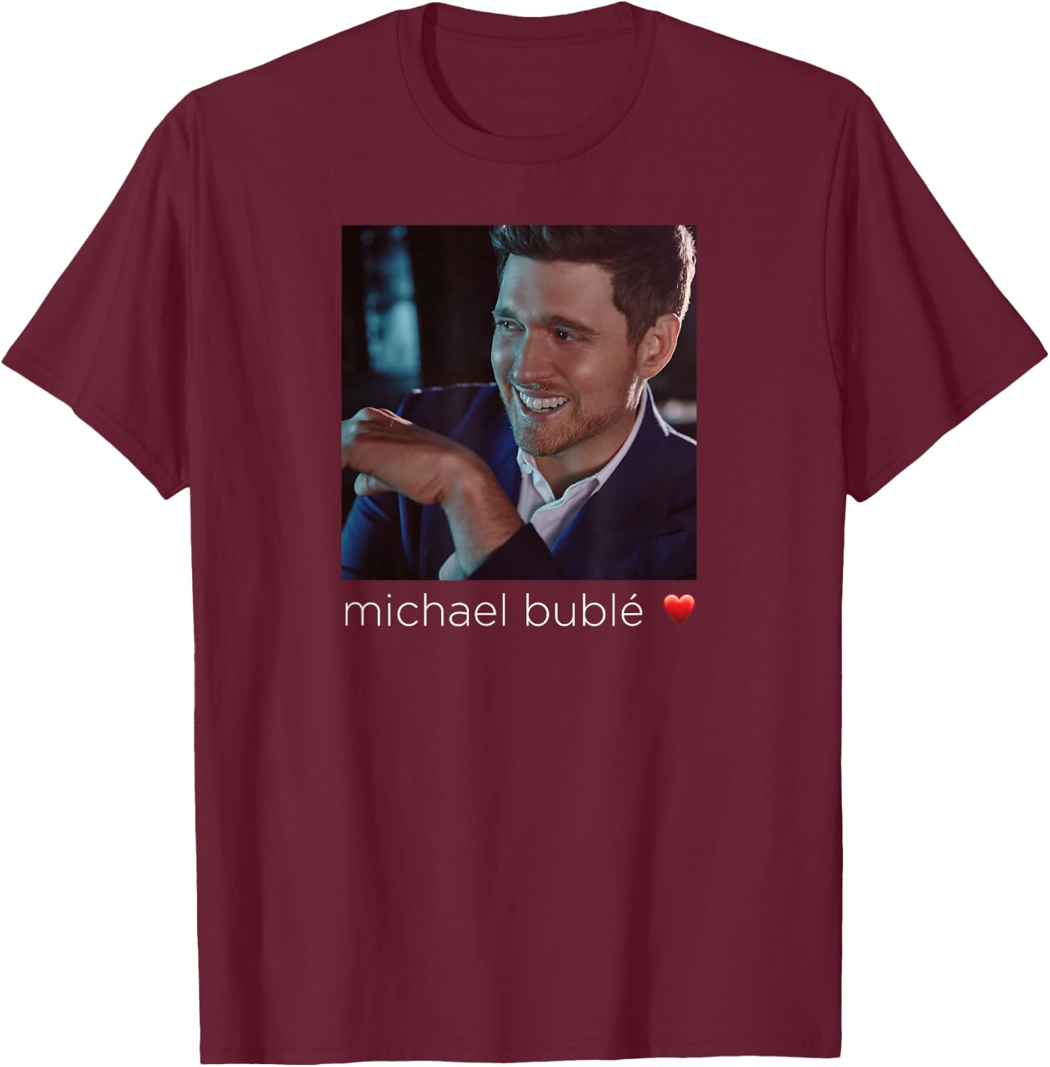 Michael Bublé Heart T-Shirt - T-Shirt | Maroon