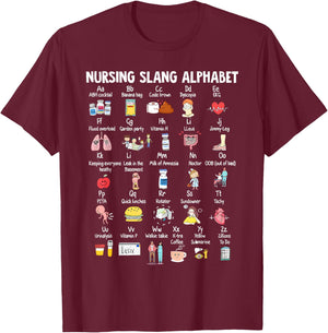 Nurse Funny Nurse Alphabet T Nurse ABCs Registered Nurse Ab T-Shirt - T-Shirt | Maroon