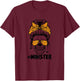 Halloween Skull Messy Bun Skeleton Costume Mama Mommy Women T-Shirt - T-Shirt | Maroon