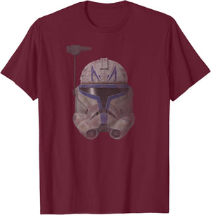 Star Was The Clone Wars Commander Rex Helmet T-Shirt - T-Shirt | Maroon