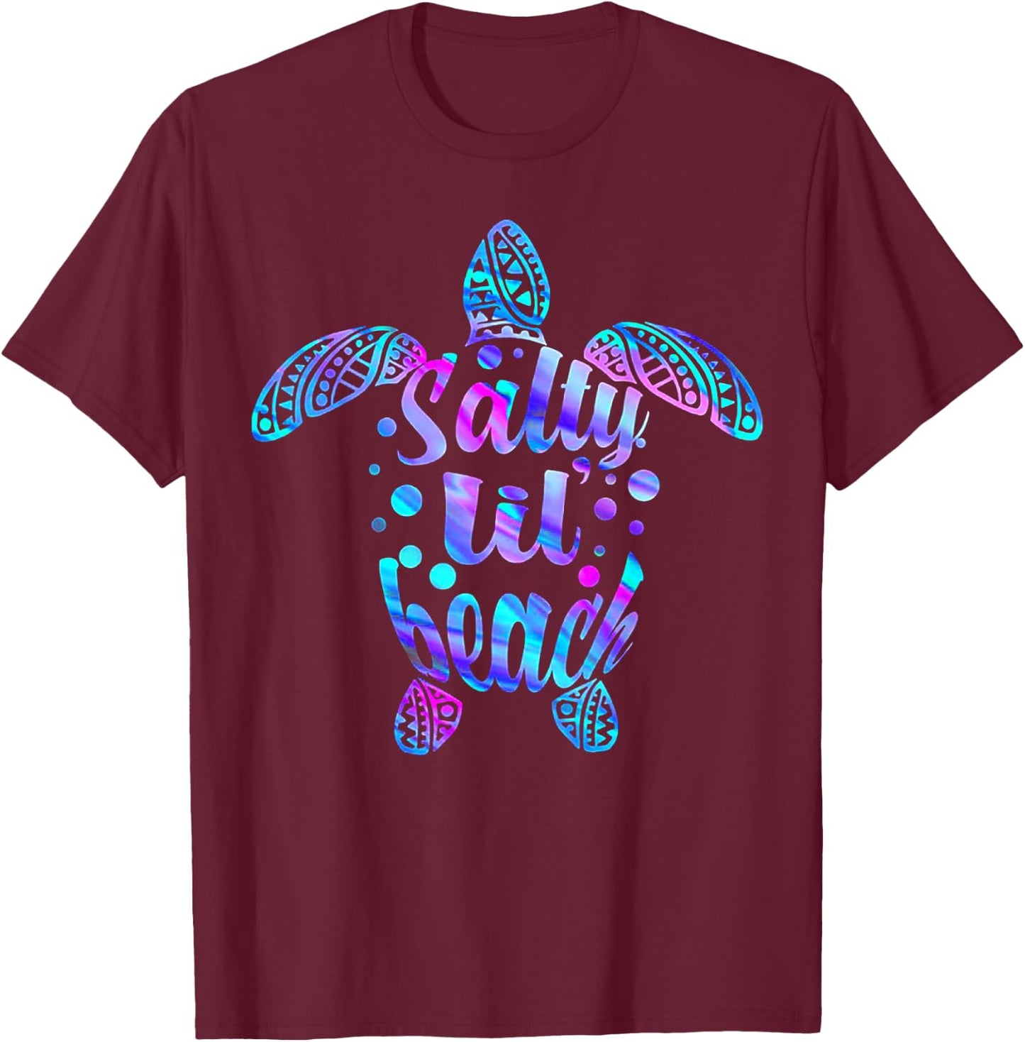 Salty Lil Beach Turtle T-Shirt - T-Shirt | Maroon