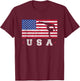Patriotic Sports Gift American USA Flag Girls Gymnastics T-Shirt - T-Shirt | Maroon