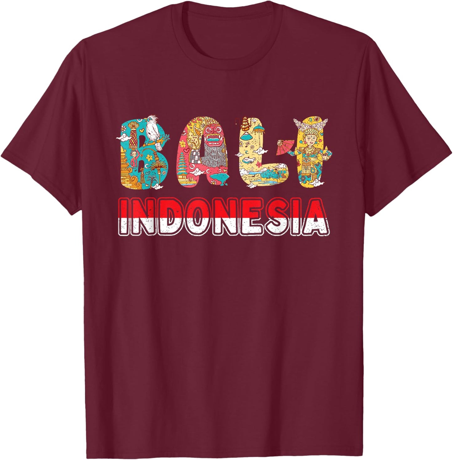 Tropical Bali Indonesia T-Shirt - T-Shirt | Maroon