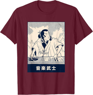 Japanese Samurai DJ Disco T-Shirt - T-Shirt | Maroon
