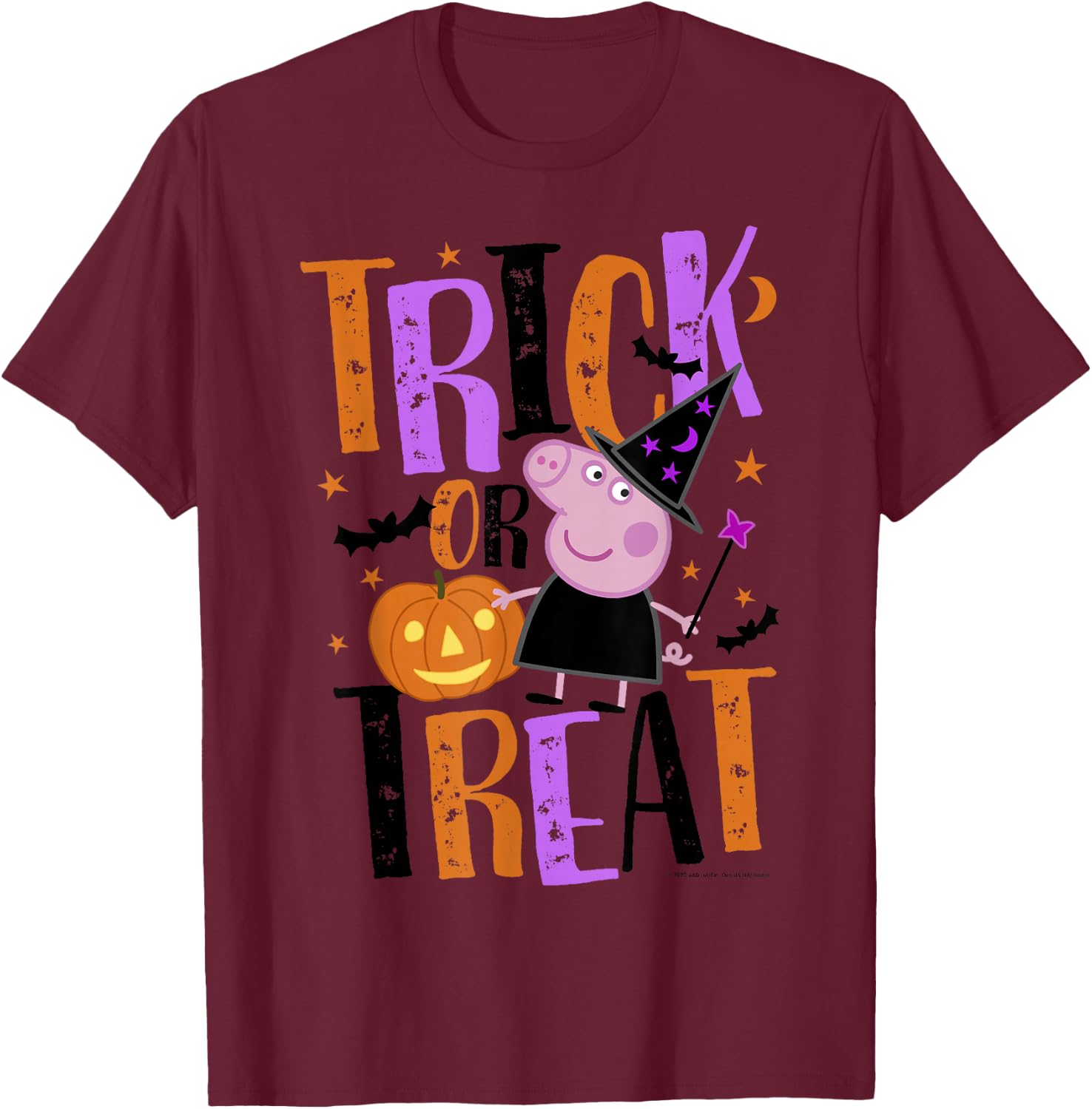 Peppa Pig Halloween Trick Or Treat T-Shirt - T-Shirt | Maroon