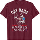 Funny Cat Dads for Harris Waltz 2024 USA Flag T-Shirt - T-Shirt | Maroon