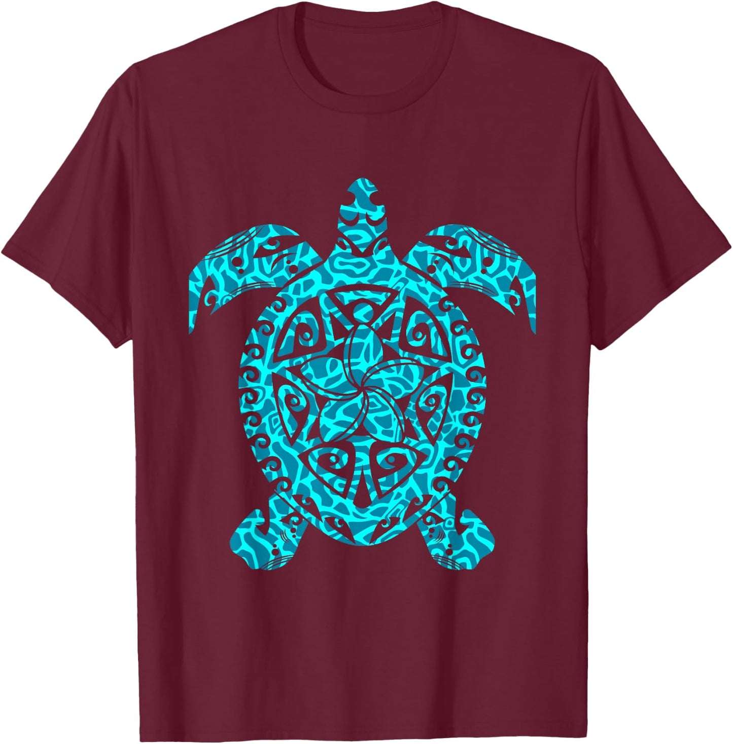 Polynesia Maori Turtle Honu Plumeria Tribal Tattoo Maori Art T-Shirt - T-Shirt | Maroon