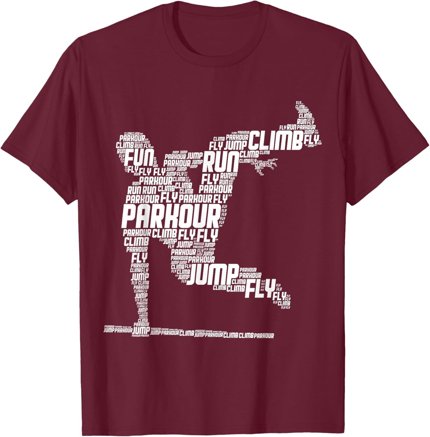 Parkour Freerunner Freerunning Traceur Kids Men Boys T-Shirt - T-Shirt | Maroon