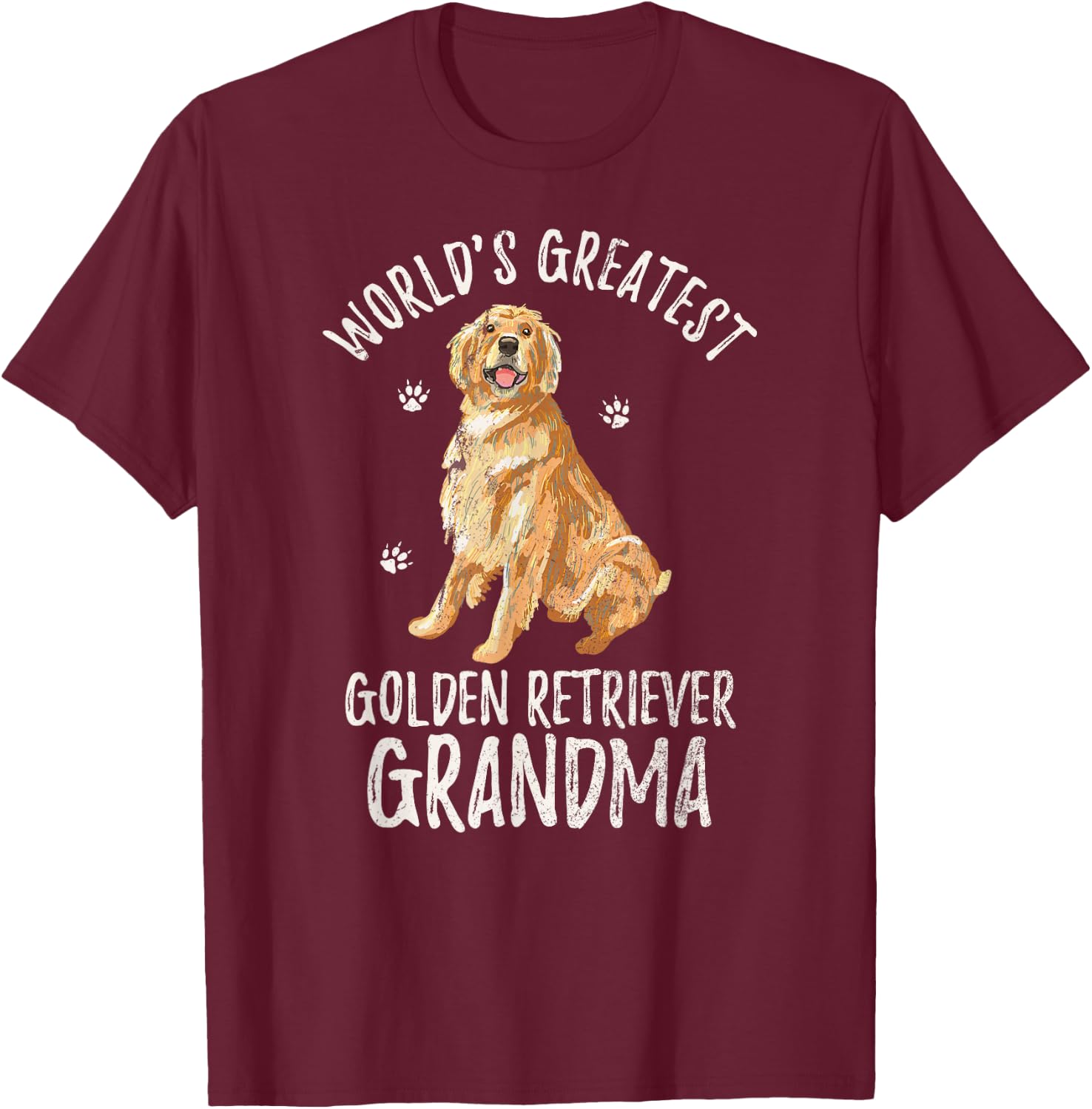 World's Greatest Golden Retriever Grandma Funny Dog Lover T-Shirt - T-Shirt | Maroon