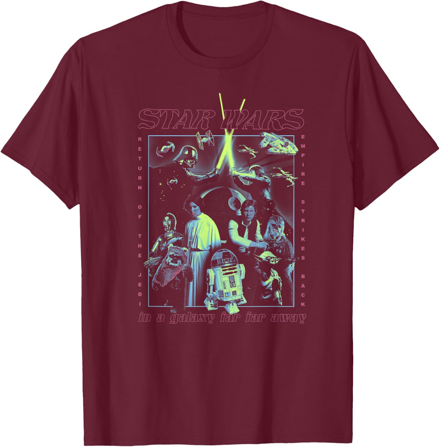 Star Wars Poster Glow T-Shirt - T-Shirt | Maroon