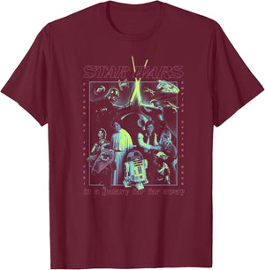 Star Wars Poster Glow T-Shirt - T-Shirt | Maroon