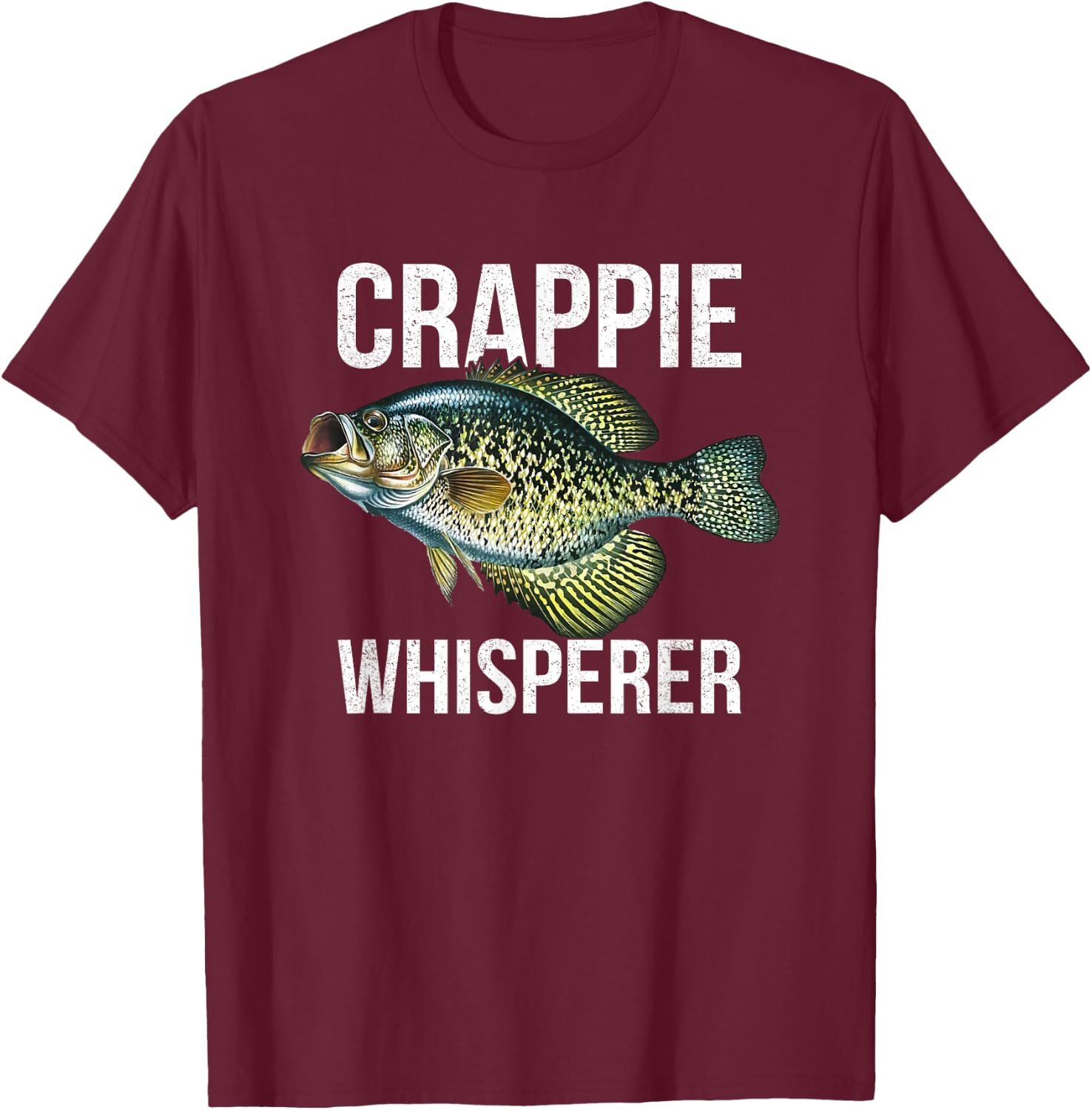Crappie Whisperer, Crappie Fishing Small T-Shirt - T-Shirt | Maroon