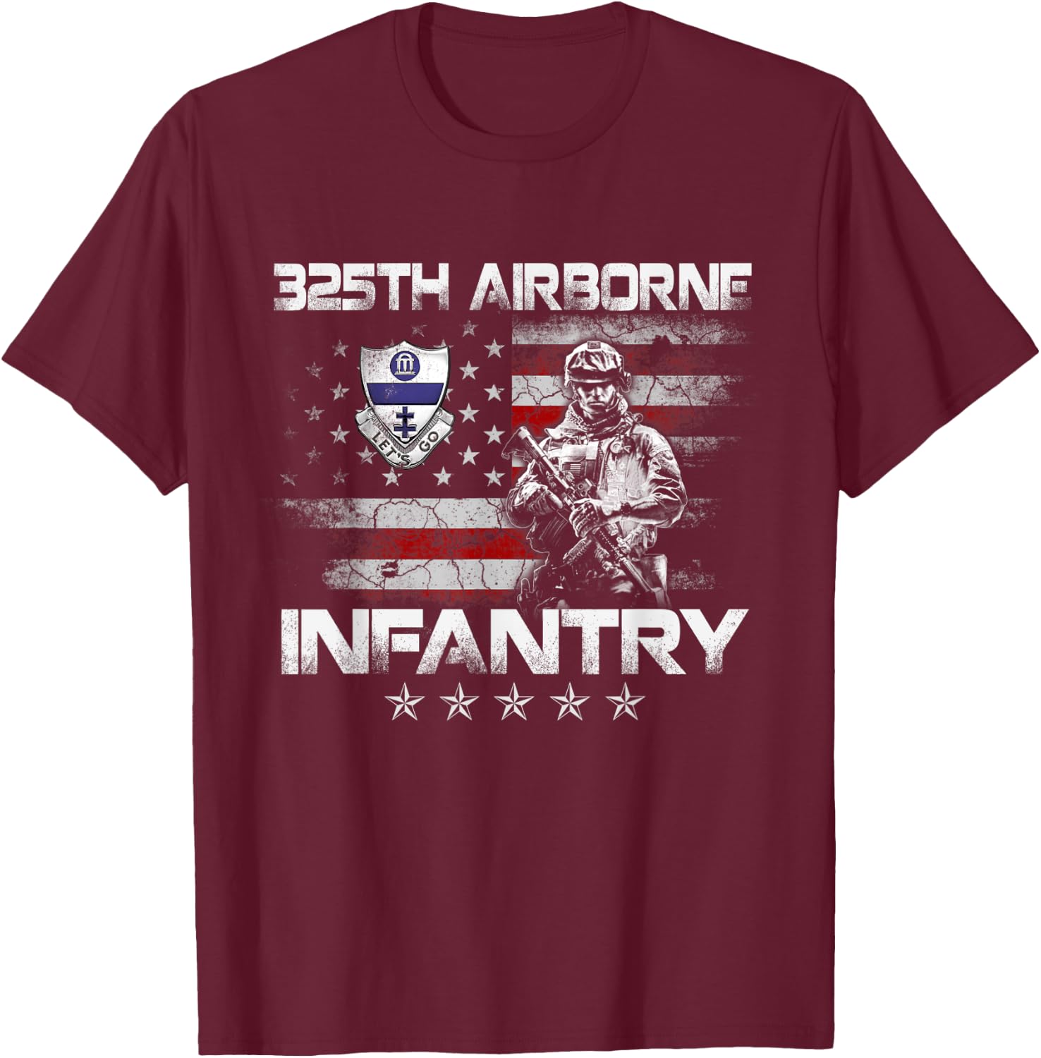 325th Airborne Infantry Regiment Veteran 4th Of July Gift T-Shirt - T-Shirt | Maroon