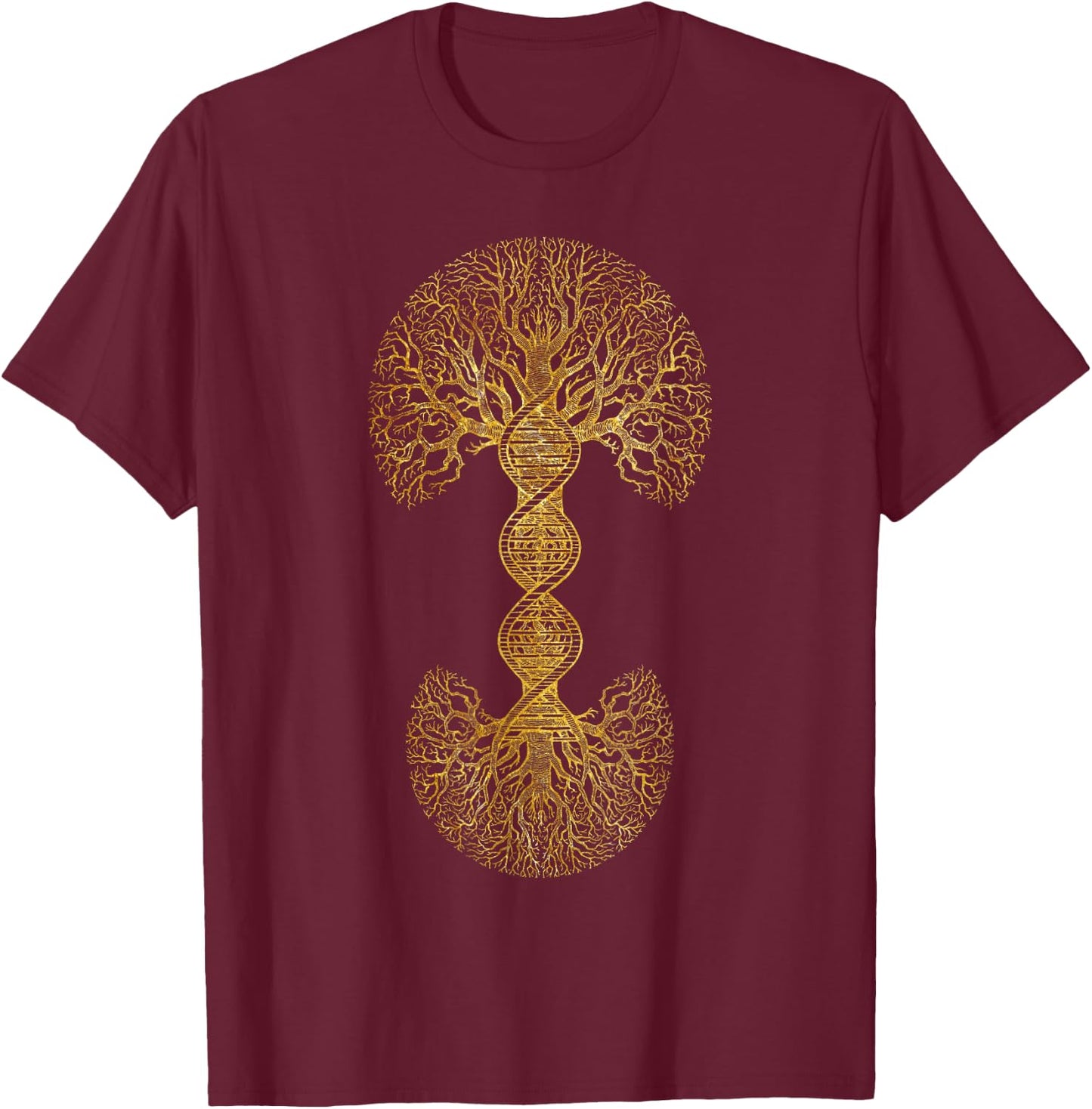 DNA Tree Of Life Science of Genetics Earth Day Genealogy T-Shirt - T-Shirt | Maroon