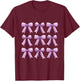 Cute Girly Coquette Lavender Purple Bows T-Shirt - T-Shirt | Maroon