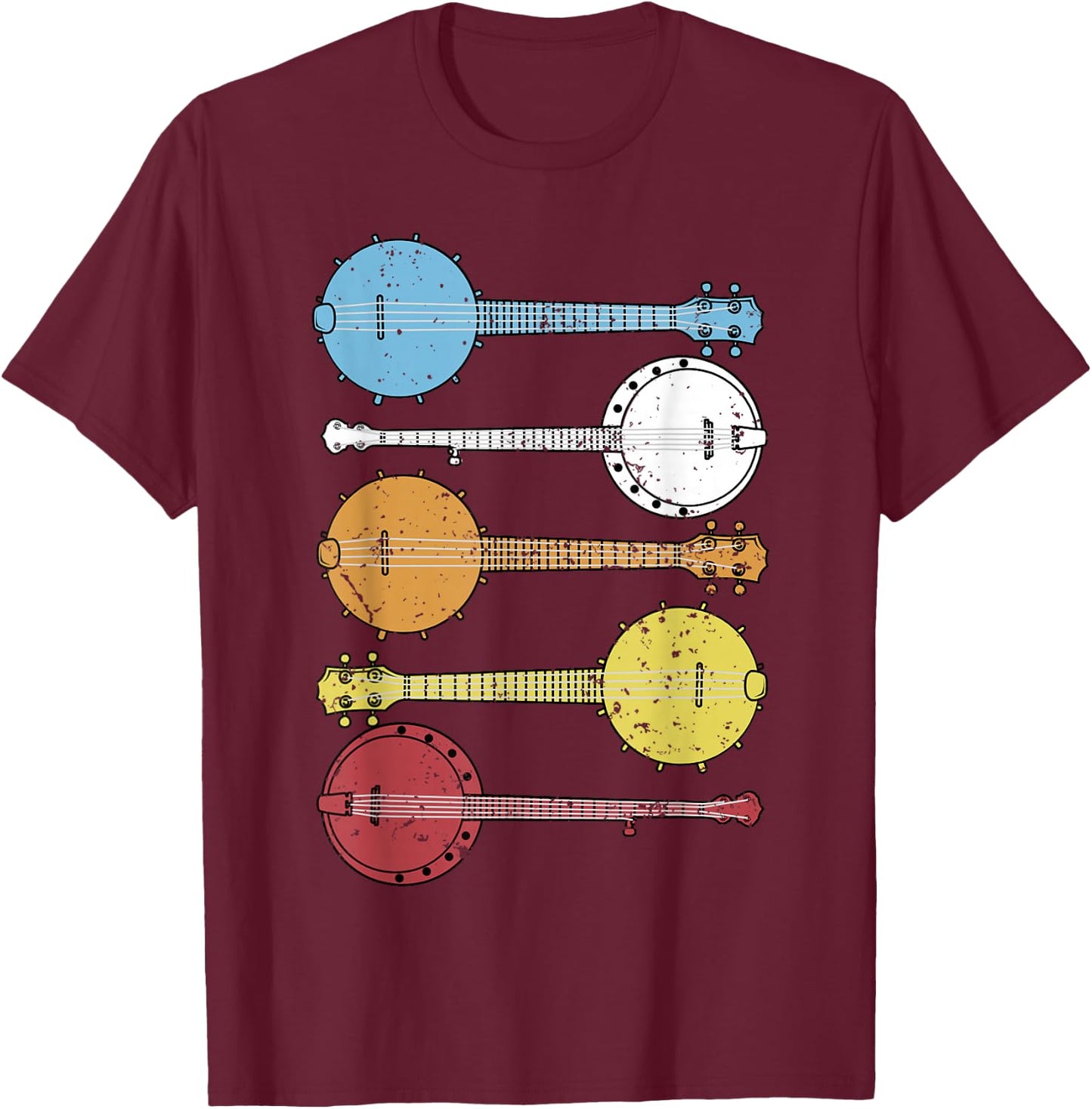 Vintage Banjo Shirt Retro Banjo Gift Country Music Bluegrass T-Shirt - T-Shirt | Maroon