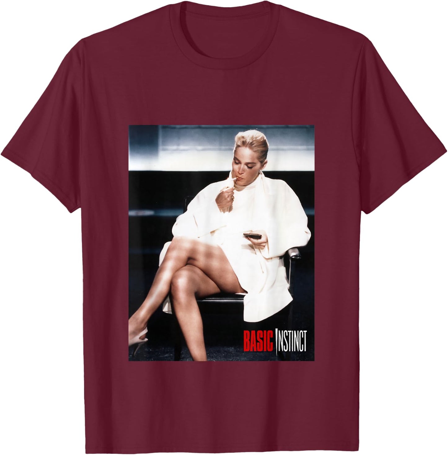 Basic Instinct Catherine Tramell T-Shirt - T-Shirt | Maroon