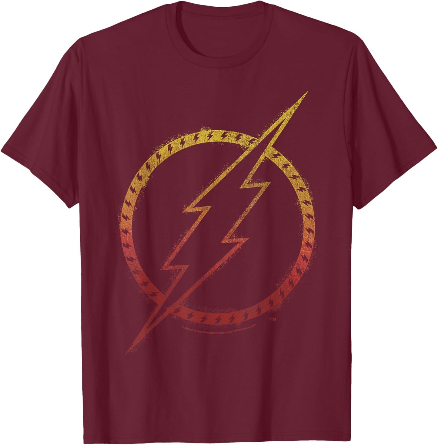 DC Comics The Flash Lightning Logo Small T-Shirt - T-Shirt | Maroon