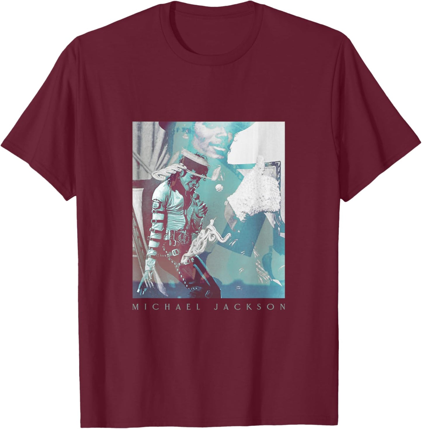 The King of Pop MJ-007 Black Michael Jackson King -Adults Classic Fit Short Sleeve Cotton, Polyester Small T-Shirt - T-Shirt | Maroon