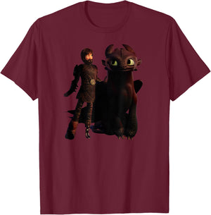 How to Train Your Dragon 3 Hiccup and Toothless T-Shirt - T-Shirt | Maroon