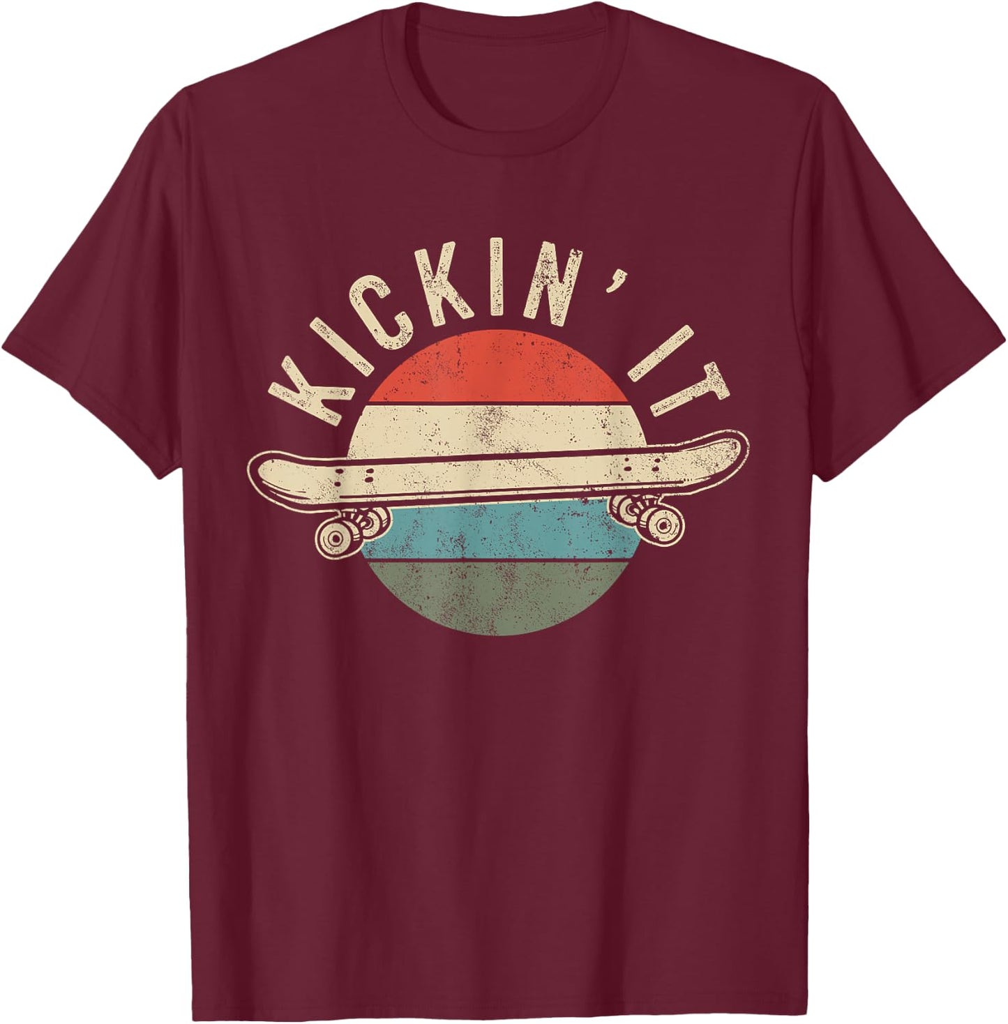 Skateboard Skateboarding Gift Skateboarder Retro Vintage T-Shirt - T-Shirt | Maroon