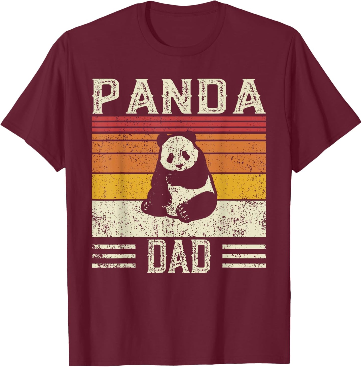 Best Panda Dad Men - Vintage Panda T-Shirt - T-Shirt | Maroon