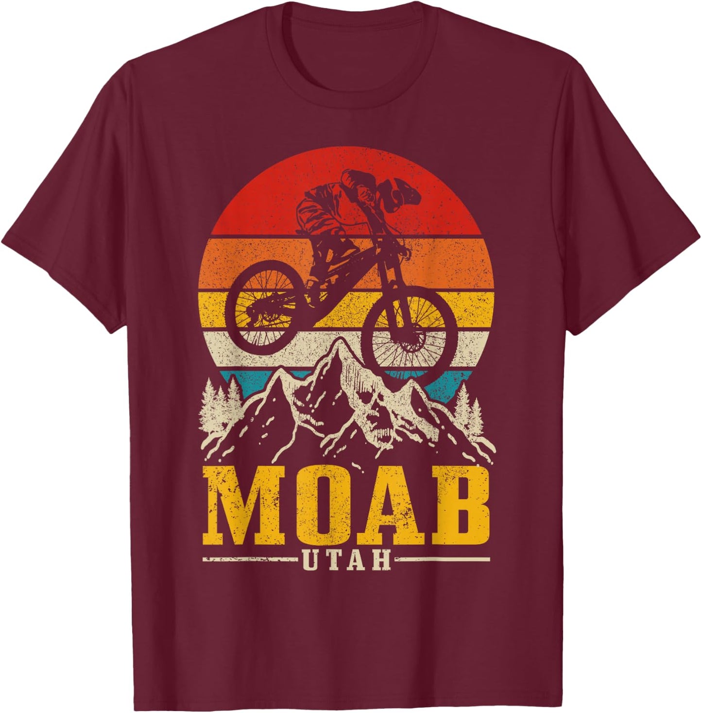 Moab Utah Vintage Mountain Bike MTB Downhill USA T-Shirt - T-Shirt | Maroon