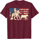 Funny Team Roping Rodeo Gift US Flag Cool Cowboy Men Women T-Shirt - T-Shirt | Maroon