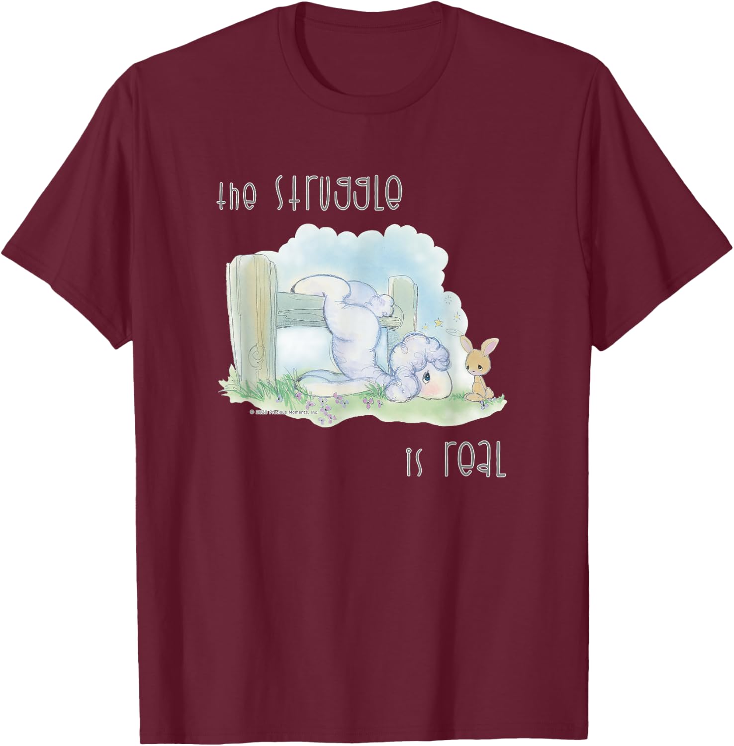 Precious Moments The Struggle Is Real T-Shirt - T-Shirt | Maroon