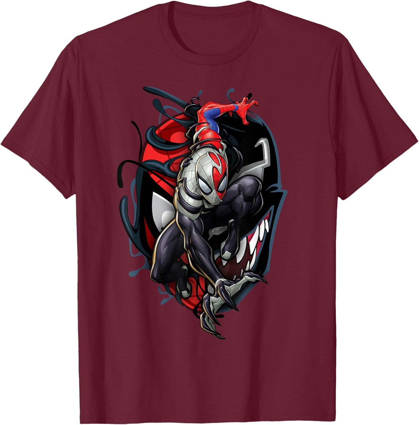 Marvel Spider-Man Maximum Venom Spider-Man Action Shot T-Shirt - T-Shirt | Maroon