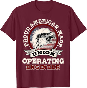 Industrial Engineers Gifts Proudly American Union Patriotic T-Shirt - T-Shirt | Maroon