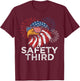 Funny Fireworks Safety Third Eagle American Flag 4th Of July T-Shirt - T-Shirt | Maroon