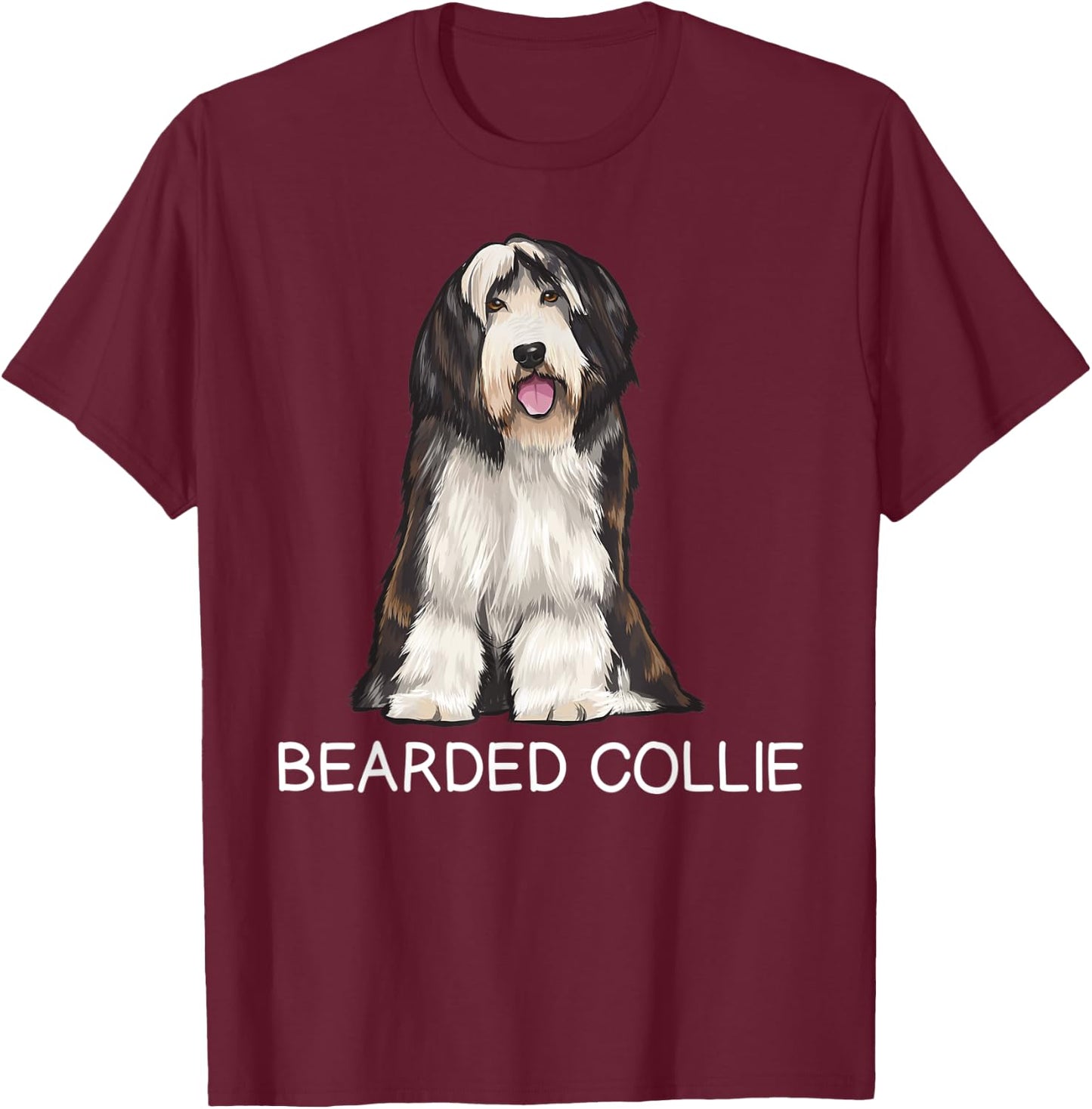Bearded Collie Crazy Dog Lover T-Shirt - T-Shirt | Maroon