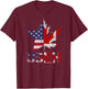 USEH Patriotic USA Star Canadian Maple Leaf Canada T-Shirt - T-Shirt | Maroon