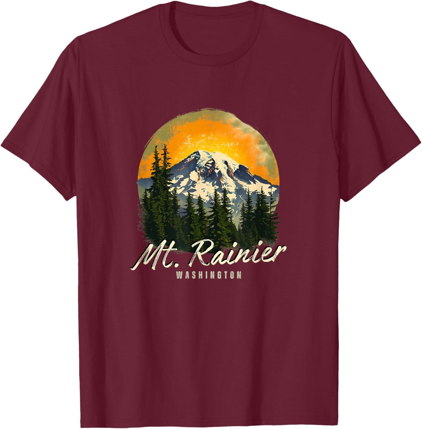 Mount Rainier Souvenir / Mt. Rainier T-Shirt - T-Shirt | Maroon