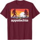 Retro Appalachia Bigfoot Mountain & Trees Nature Outdoors T-Shirt - T-Shirt | Maroon