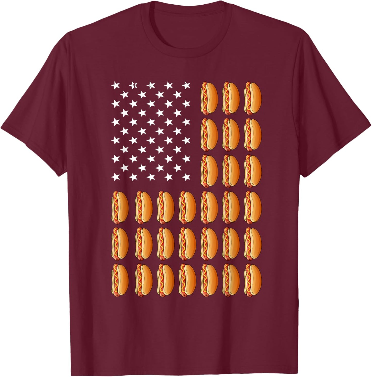 Funny Hot Dog Art Women Kids Food Hotdog Lovers T-Shirt - T-Shirt | Maroon