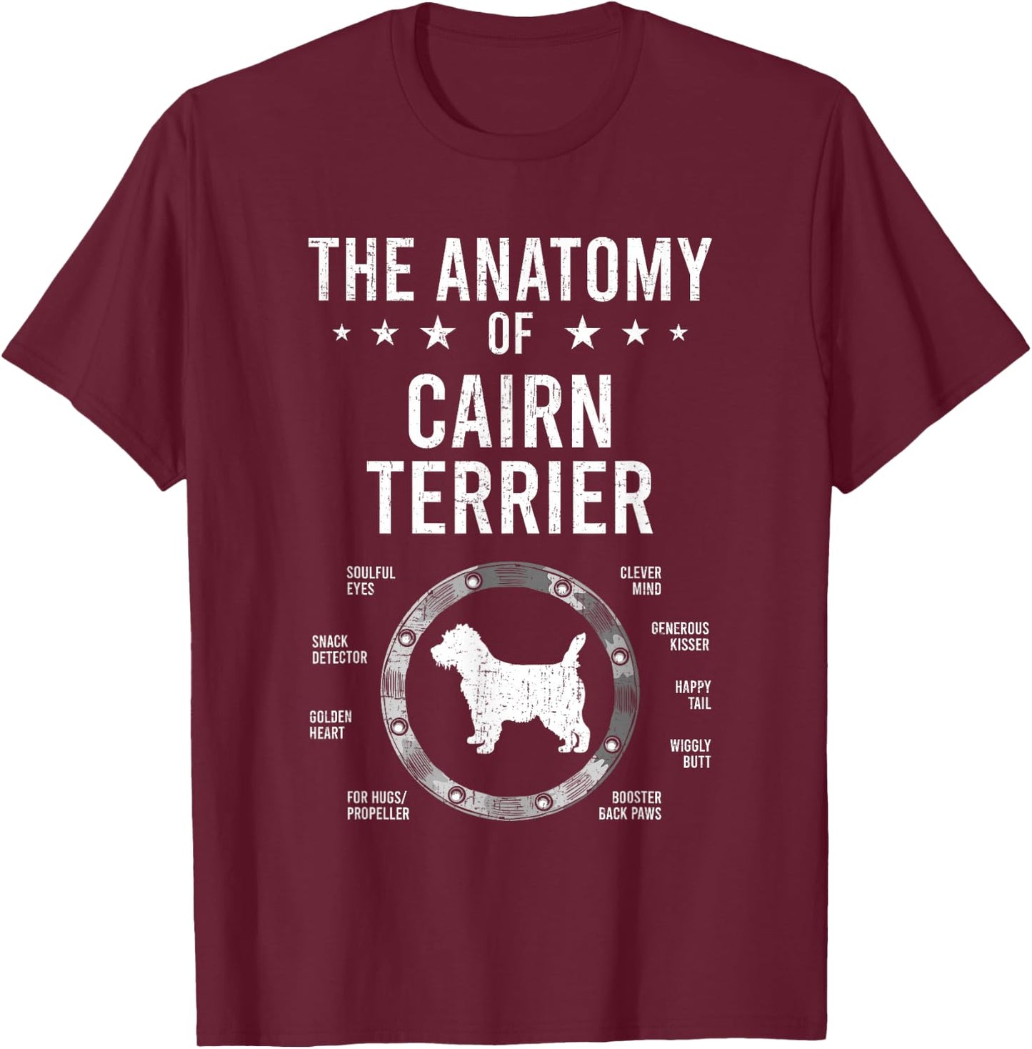 Anatomy of Cairn Terrier Dog Lover T-Shirt - T-Shirt | Maroon