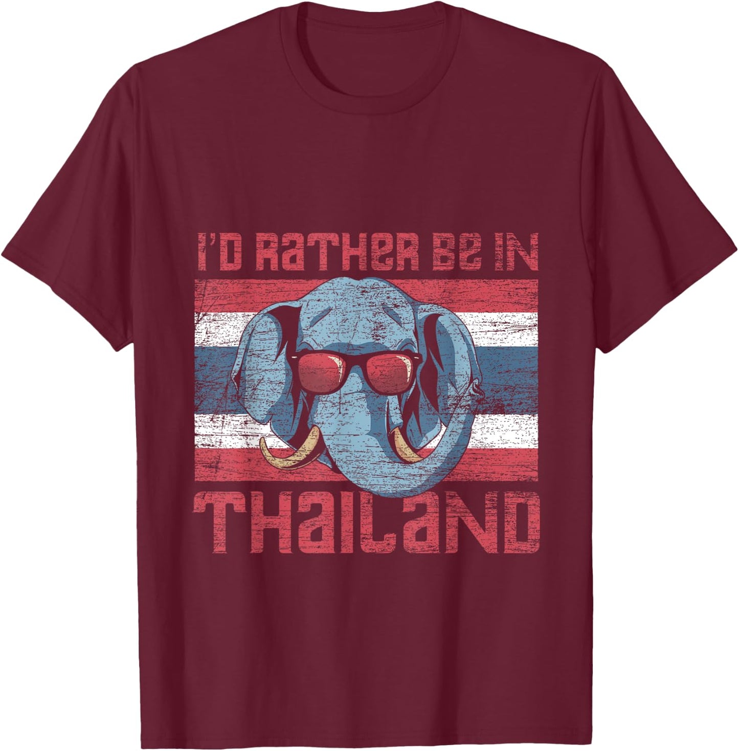Id Rather Be In Thailand T-Shirt - T-Shirt | Maroon