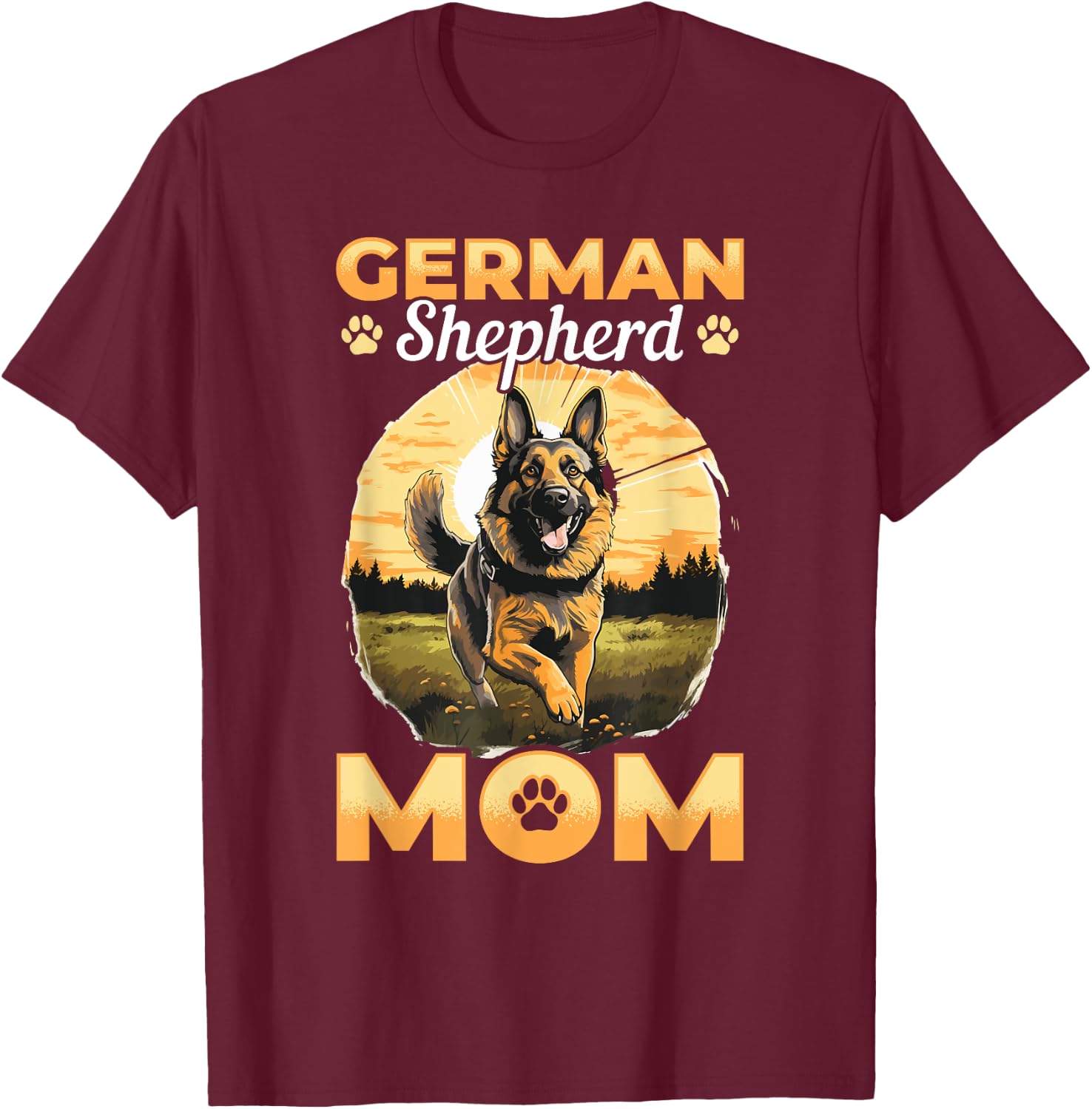German Shepherd Dog Breed German Shepherd Mom T-Shirt - T-Shirt | Maroon