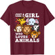 Kids Zoo Animals Elephant Giraffe T-Shirt - T-Shirt | Maroon