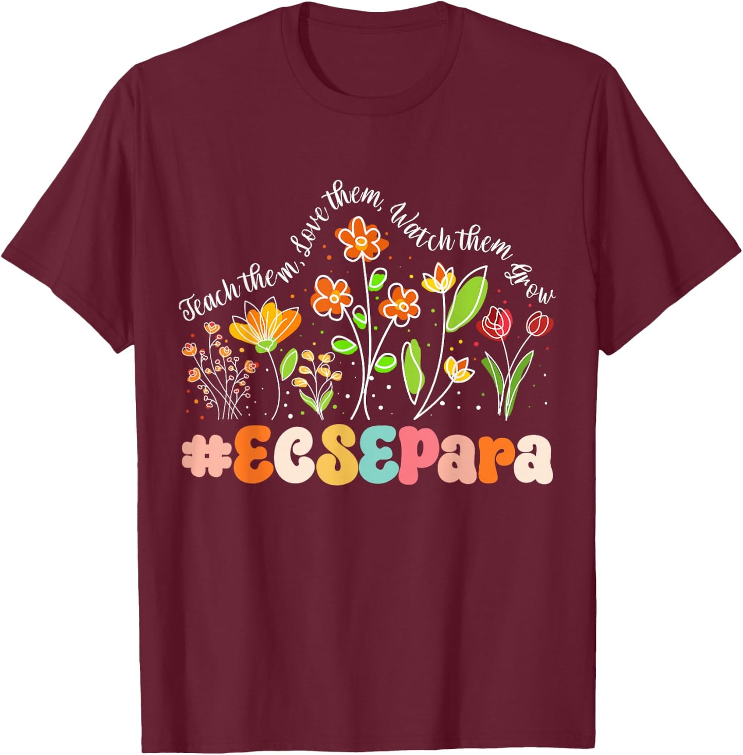 ECSE Para Appreciation Week Teacher Back to School T-Shirt - T-Shirt | Maroon