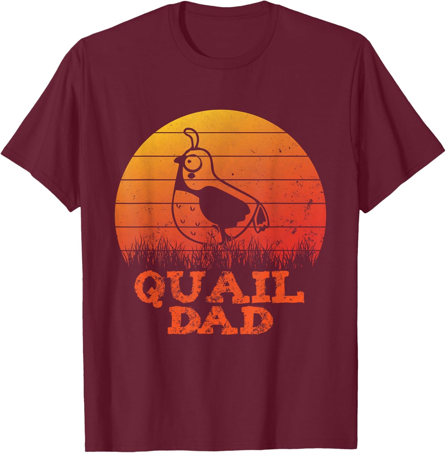 Fathers day Quail Father Papa Quail Dad T-Shirt - T-Shirt | Maroon