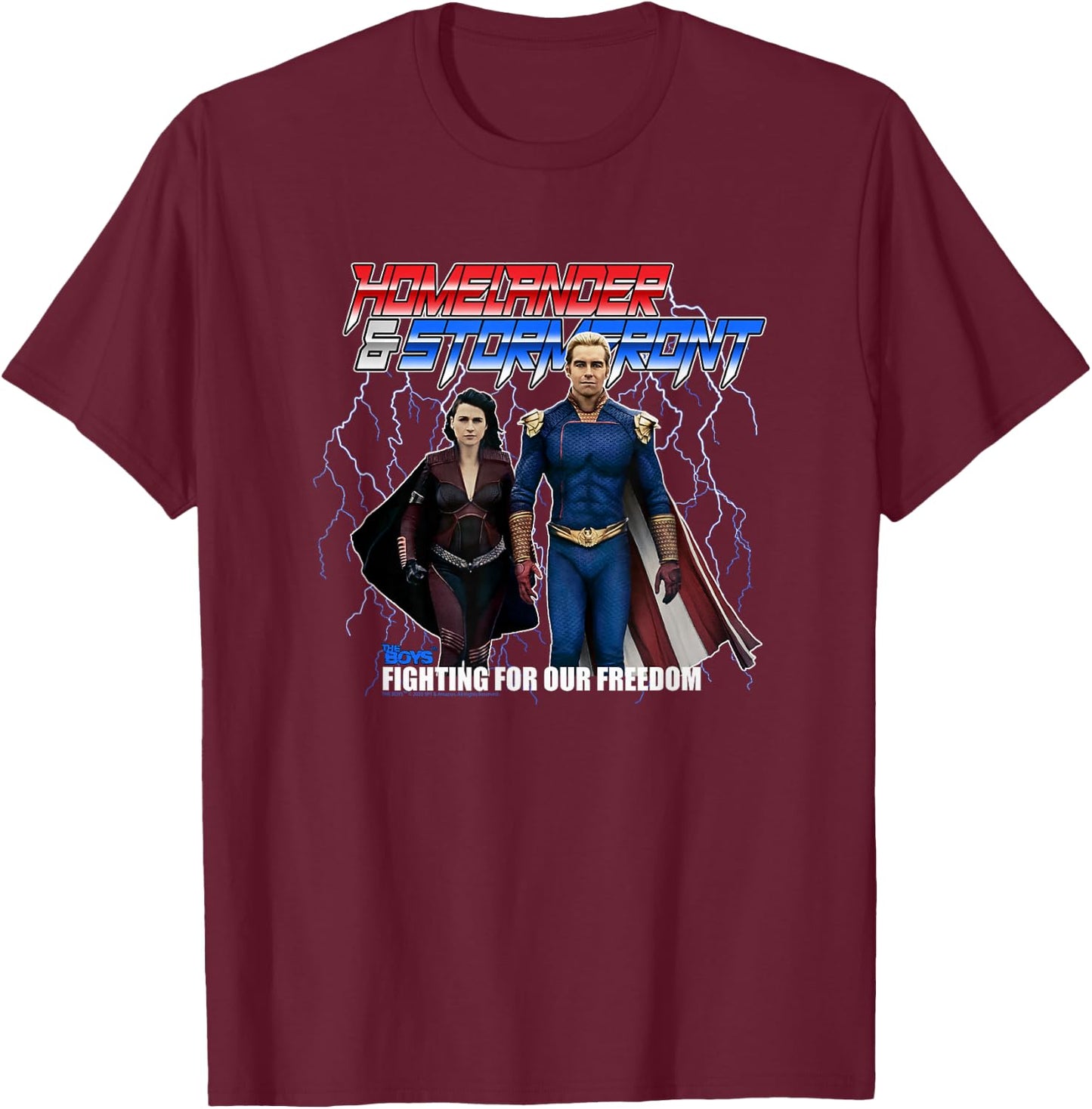The Boys Homelander & Stormfront T-Shirt - T-Shirt | Maroon