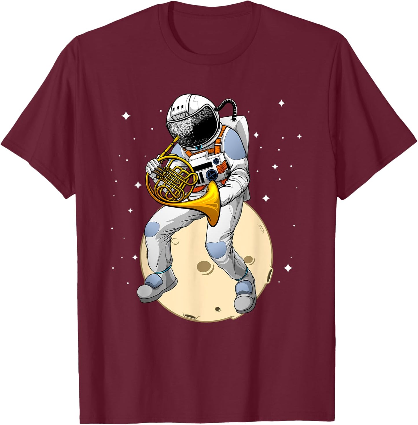 Funny French Horn Art Women Boys Girls Kids Hornist T-Shirt - T-Shirt | Maroon