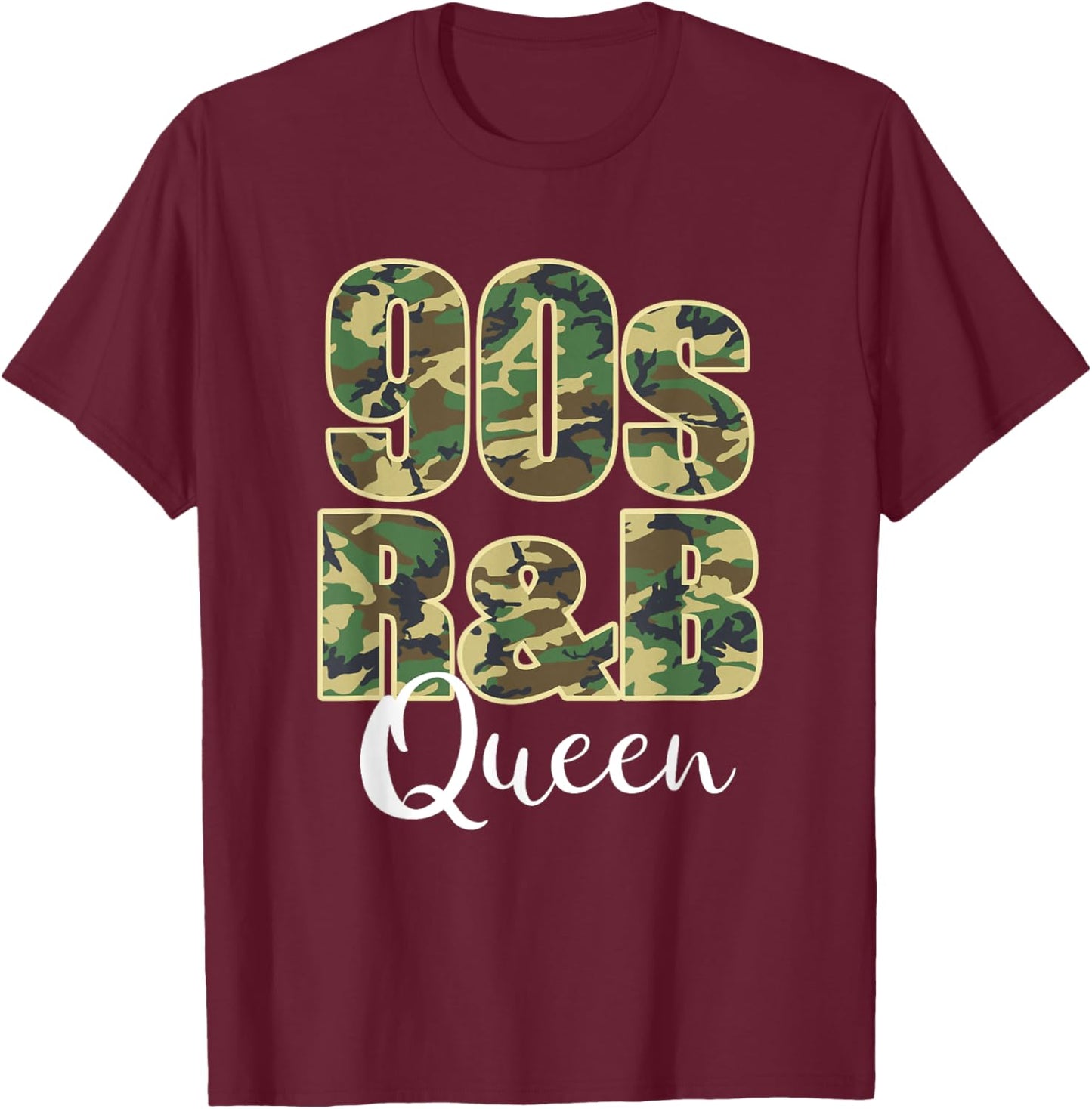 90s R&B Black or African American Camo Music T-Shirt - T-Shirt | Maroon
