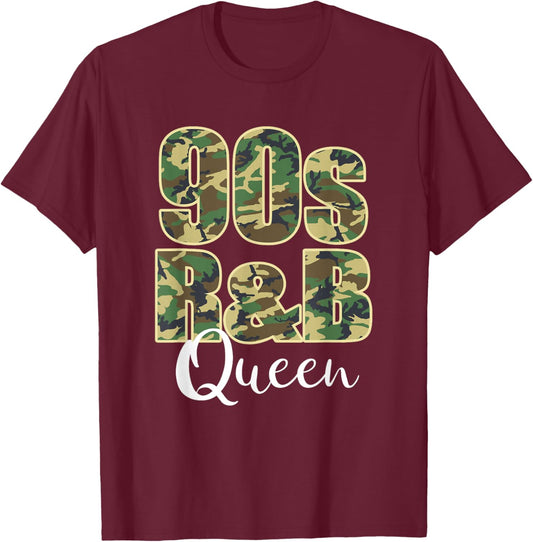 90s R&B Black or African American Camo Music T-Shirt - T-Shirt | Maroon