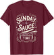 Food FH Sunday Sauce Time |-- , Small, Black T-Shirt - T-Shirt | Maroon