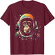 Astronaut Monkey Vintage Space Cosmonaut Graphic Travel T-Shirt - T-Shirt | Maroon